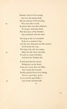 A book page of verse from Heather Ale, three stanzas set in the middle of the page.