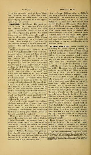 A yellowed two-column printed page headed Clover, the left-hand column the clover entry.