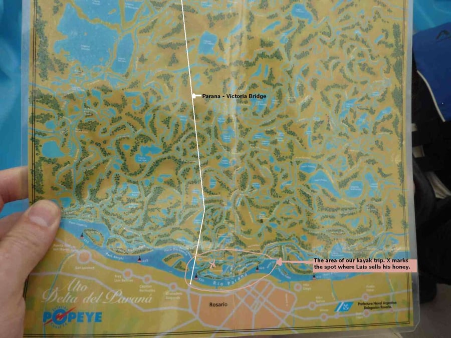 Map of the Parana Delta Near Rosario